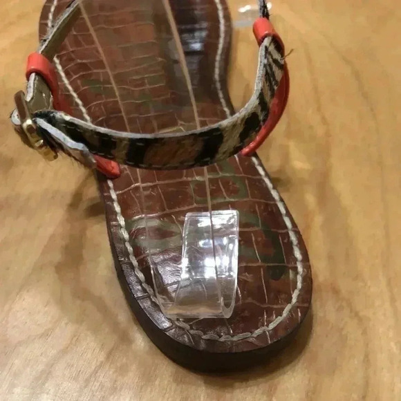 Sam Edelman Gigi sandal.  Orange and leopard print.  Size 6.5 - Picture 7 of 9